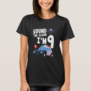 Kids Sound The Alarm It's My 9th Birthday 9 Years T-Shirt