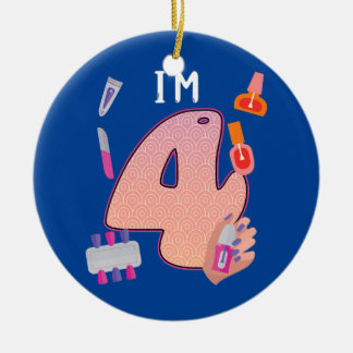 Kids Spa Makeup 4th Birthday for Little Girl Ceramic Tree Decoration