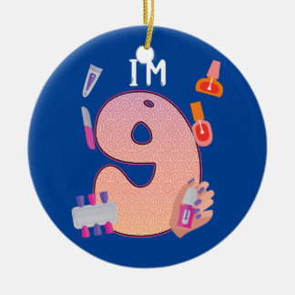 Kids Spa Makeup 9th Birthday for Little Girl Ceramic Tree Decoration
