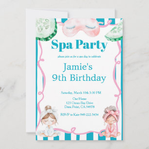 Kids Spa Party Birthday Invitation