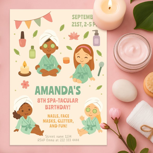Kids Spa Party Birthday Invitation (Creator Uploaded)