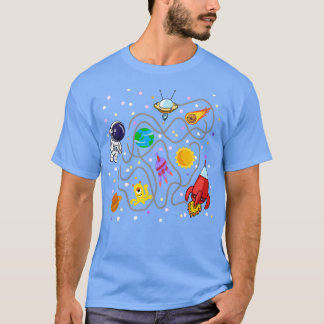 Kids Space Outer Space Astronaut Maze  T-Shirt