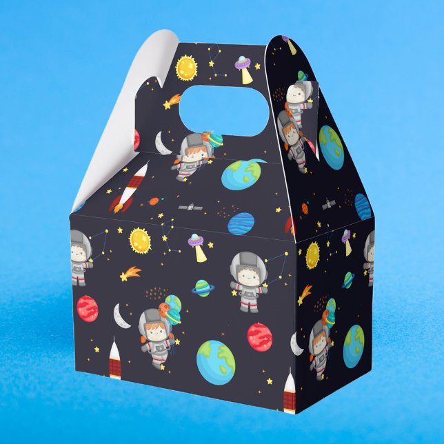 Kids Space Theme Pattern Favour Box (Creator Uploaded)