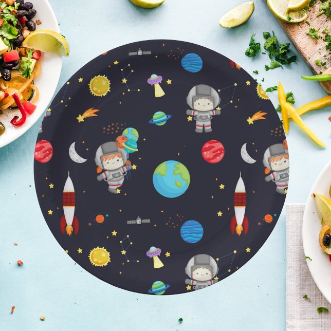 Kids Space Theme Pattern Paper Plate (Creator Uploaded)