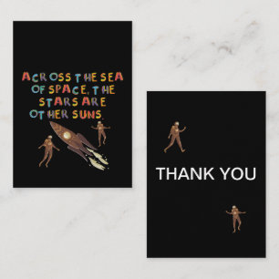 Kids Space Theme Thank You Note Cards