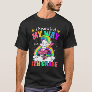 Kids Sparkled Into Fourth 4Th Grade Unicorn Squad T-Shirt