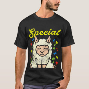 Kids Special Llama Puzzle Cute Girls Autism Awaren T-Shirt