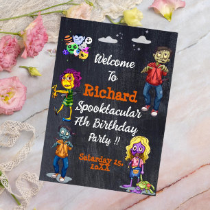 Kids Spooky Halloween Costume Birthday Poster
