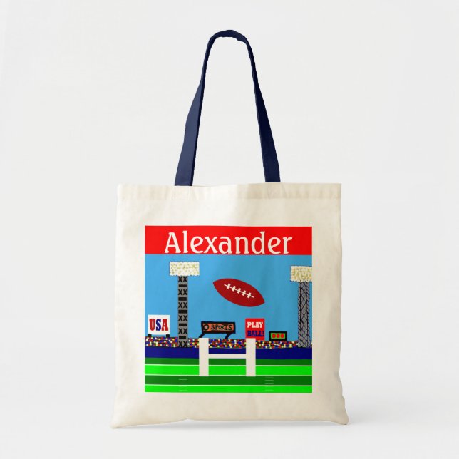 Kids Sport Football Cartoon Back to School Gym Bag (Front)