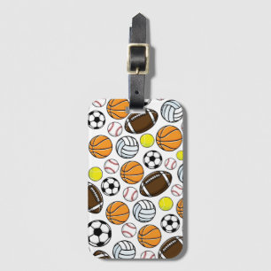 Kids Sports Baseball Basketball Soccer Football Luggage Tag