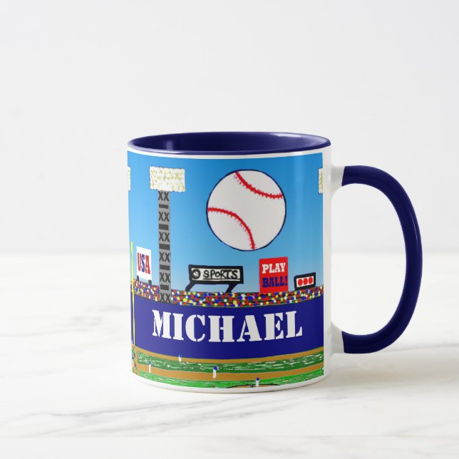 Kids Sports Baseball Mug Personalised Gift (Right)