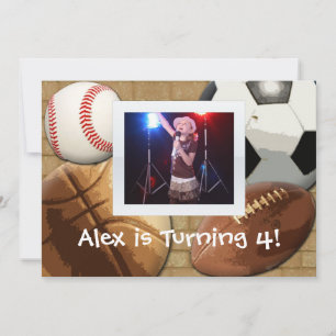 Kids Sports Birthday Invitation