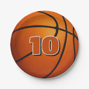 kids sports birthday party basketball paper plate