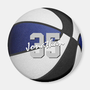 kids sports blue black team colours basketball magnet