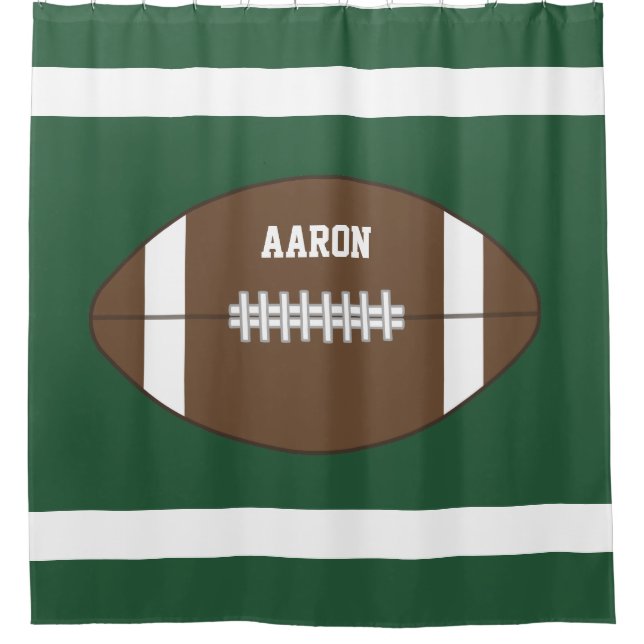 Kids Sports Boys Football  Bathroom Shower Curtain (Front)