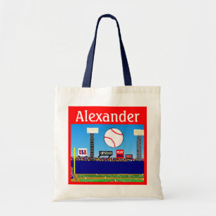 Kids Sports Personalised Baseball Tote Bag
