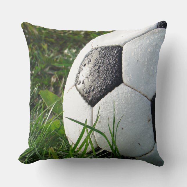 Kids Sports Soccer Ball Green Grass Sofa Pillow (Front)