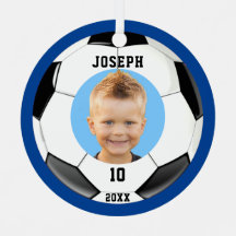 Kids Sporty Blue Photo Soccer