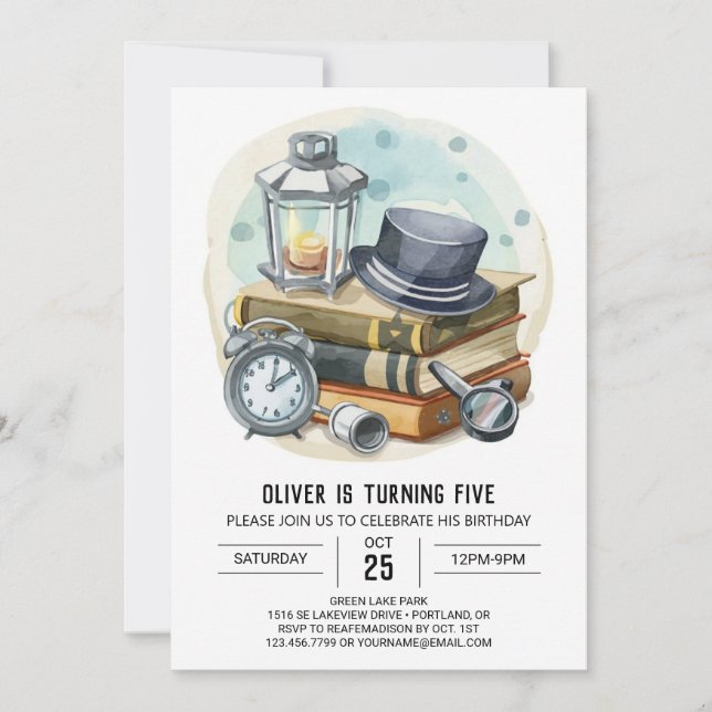 Kids Spy Glasses Detective Birthday Invitation (Front)
