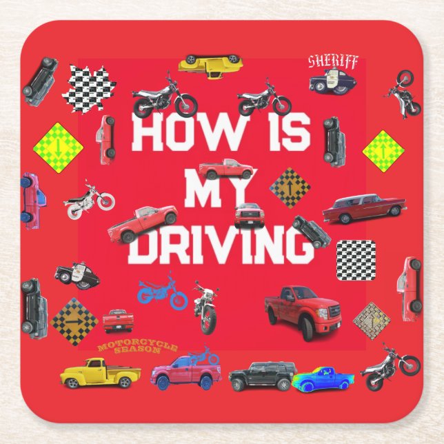 kids  square paper coaster (Front)