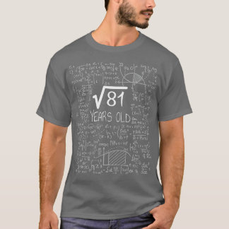Kids Square Root 81 Birthday Designs Gifts For Mat T-Shirt