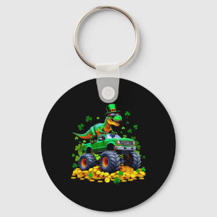 Kids St Patricks Day 2026 - Dinosaur Riding Monste Key Ring