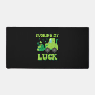 Kids St Patricks Day Bulldozer Pushing My Luck Sai Desk Mat