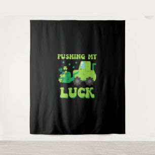 Kids St Patricks Day Bulldozer Pushing My Luck Sai Tapestry