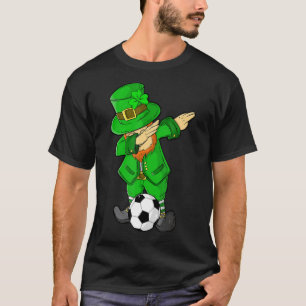 Kids St Patricks Day Dabbing Leprechaun Soccer T-Shirt