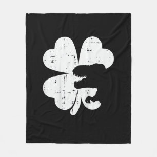 Kids St Patricks Day Dino Shamrock Saint Paddys Tr Fleece Blanket