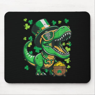 Kids St Patricks Day Dinosaur Saint Pattys Trex Bo Mouse Mat