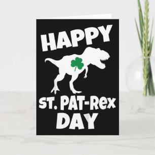 Kids St Patricks Day Dinosaur T-rex Funny Toddler  Card