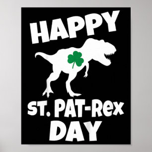 Kids St Patricks Day Dinosaur T-rex Funny Toddler  Poster