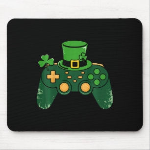 Kids St Patricks Day Gamer Gaming Controller Clove Mouse Mat