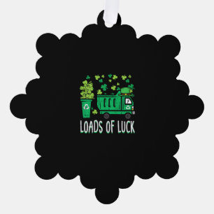 Kids St Patricks Day Garbage Truck Load Of Luck To Tree Decoration Card