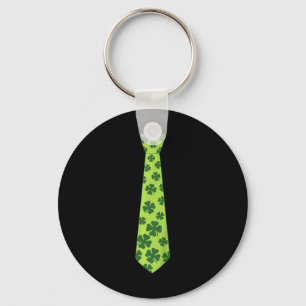 Kids St Patricks Day Irish Clover Tie Shamrock Tod Key Ring