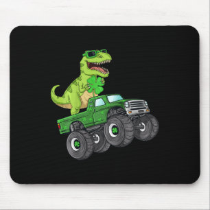 Kids St Patricks Day T Rex Riding Monster Truck Di Mouse Mat