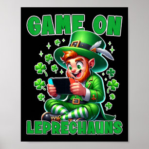 Kids St. Patrick's Video Game Tee Game On Leprecha Poster