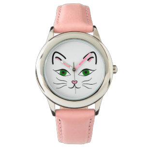 Kid's Stainless Steel Watch - Kitty Face