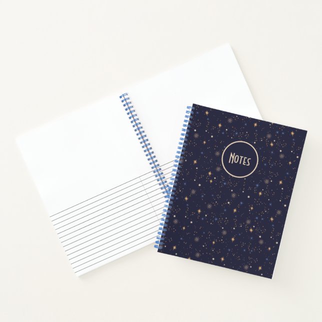 Kids Starry Night Sky Stars in Space Multicolor Notebook (Inside)