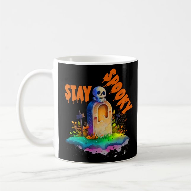 Kids Stay Spoopy Cute Funny Halloween  Coffee Mug (Left)