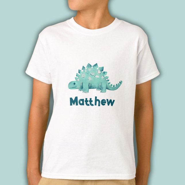 Kids Stegosaurus Name T-Shirt (Stegosaurus dinosaur personalized t-shirt)