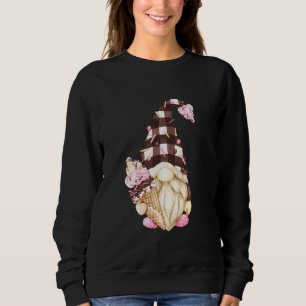 Kids Strawberry Ice Cream Gnome For Kids Cute Buff Sweatshirt