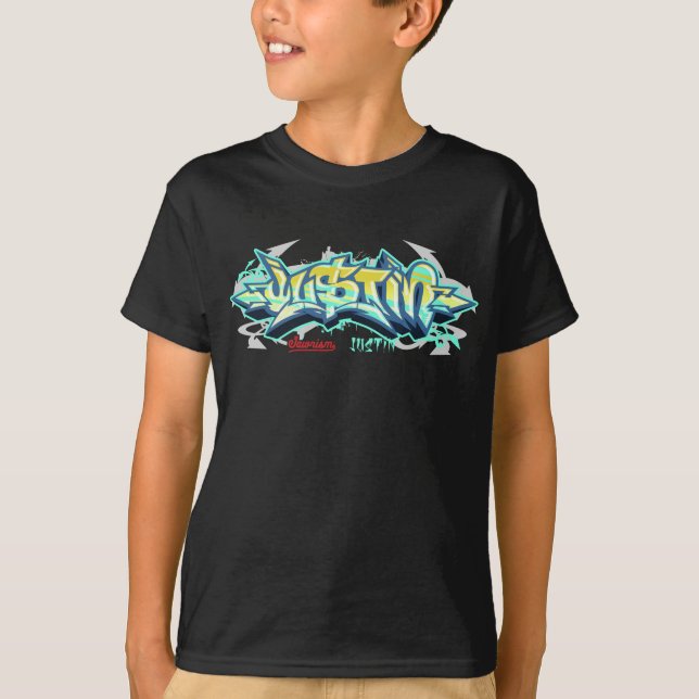 Kids Streetwear: Justin Graffiti T-Shirt (Front)