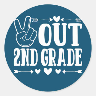 Kids Student Graduation Out 2nd Grade Last Day Of Classic Round Sticker