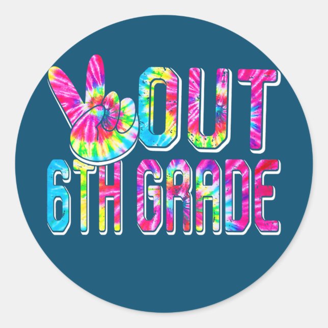 Kids Student Graduation Out 6th Grade Last Day Of Classic Round Sticker (Front)