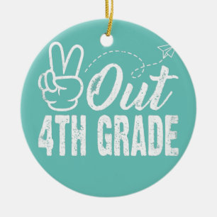 Kids Student Out 4th Grade Graduation Last Day Of Ceramic Tree Decoration