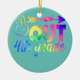 Kids Student Out 4th Grade Graduation Last Day Of Ceramic Tree Decoration