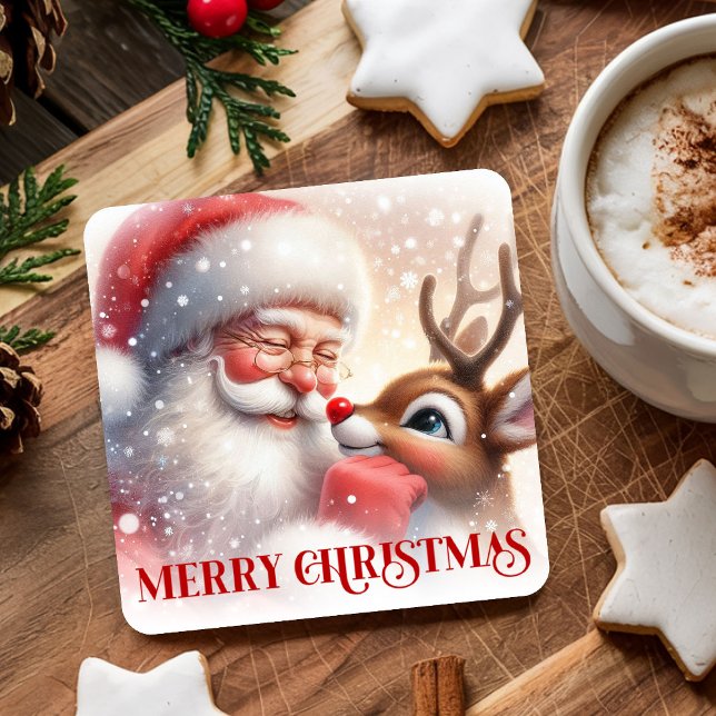 Kids Style Santa Rudolph Cute Christmas Coasters (Kids Style Santa Rudolph Cute Christmas Coasters)