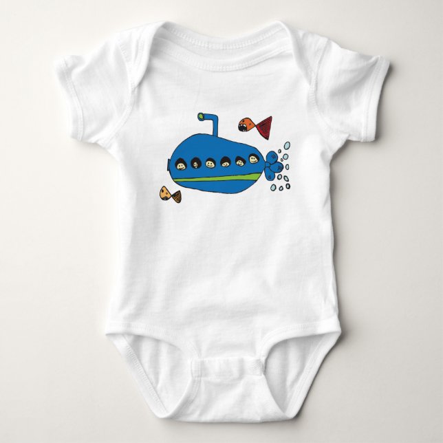 Kids Submarine Baby Bodysuit (Front)